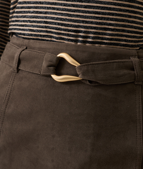 Suede Skirt - Graphite Mist