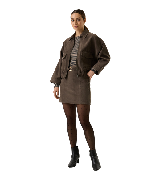 Suede Skirt - Graphite Mist