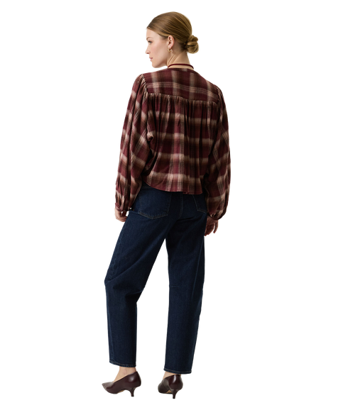 Checked LS Shirt - Rosewood