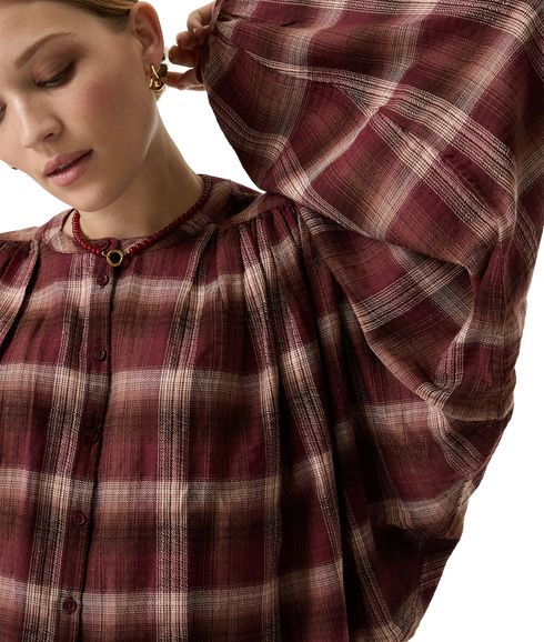 Checked LS Shirt - Rosewood