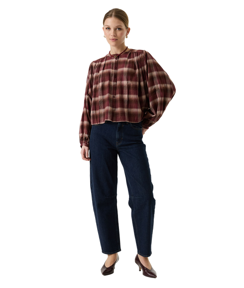 Checked LS Shirt - Rosewood