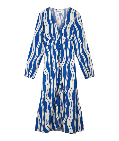 Ana Dress - Cosy White/Cobalt