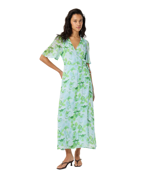 Denise Dress - Light Blue/Green