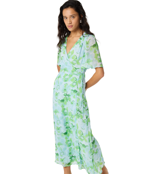 Denise Dress - Light Blue/Green