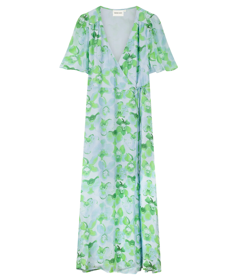 Denise Dress - Light Blue/Green