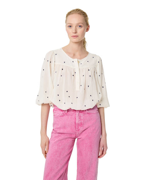 Bindi Top - Cosy White/Black