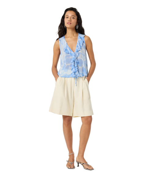 Brittany Top - Light Blue/Crispy White
