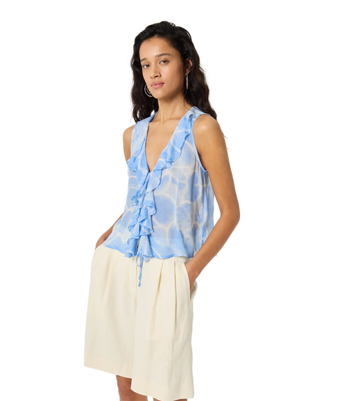 Brittany Top - Light Blue/Crispy White