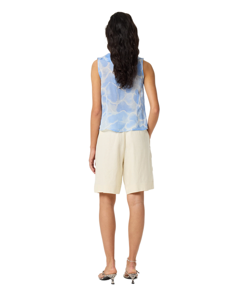 Brittany Top - Light Blue/Crispy White