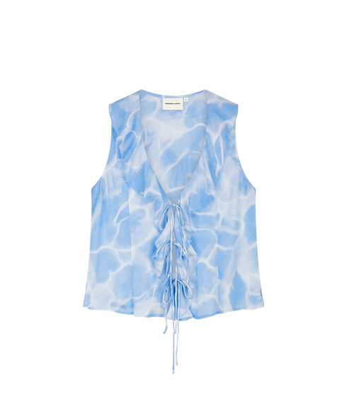 Brittany Top - Light Blue/Crispy White