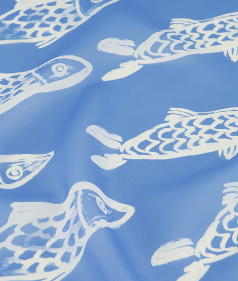 School Of Fishes Scarf - Marina Blue/White
