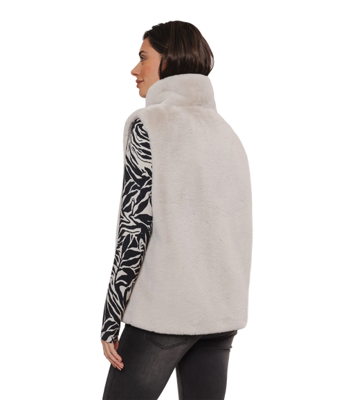 Short Faux Fur Waistcoat - Birch