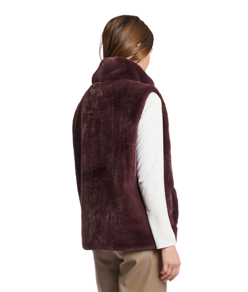 Short Faux Fur Waistcoat - Chocolate Bean