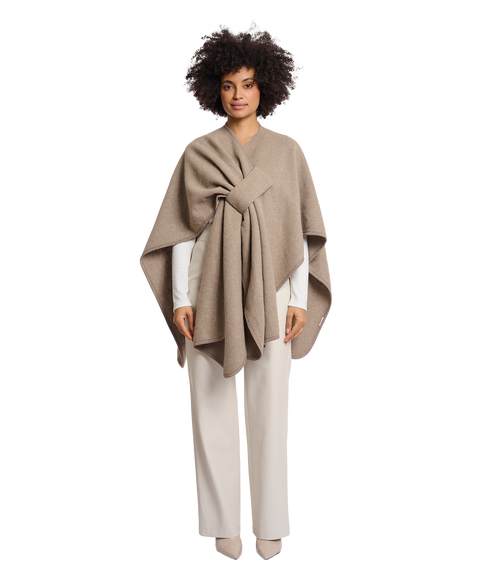 Loop Through Woven Cape - Toffee