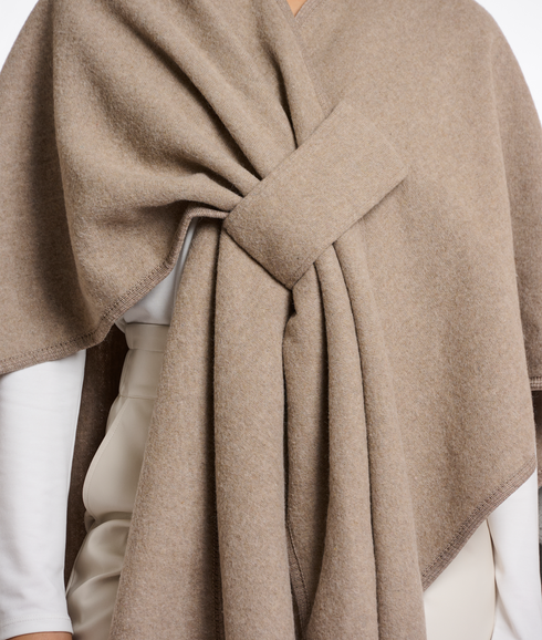 Loop Through Woven Cape - Toffee