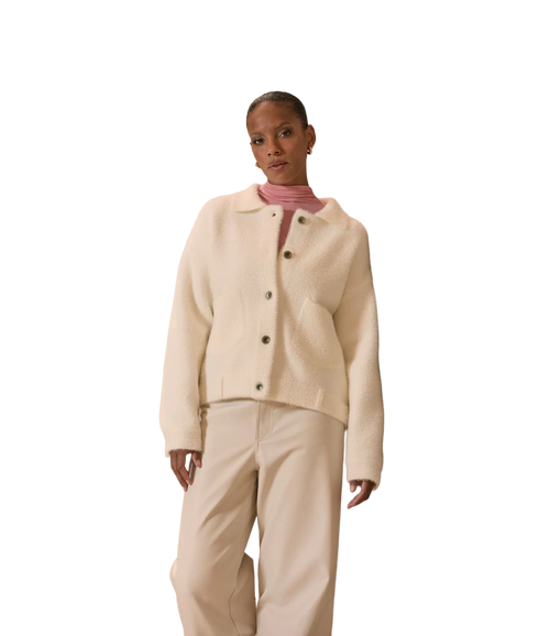 Boxy Bubbly Jacket - Snow White