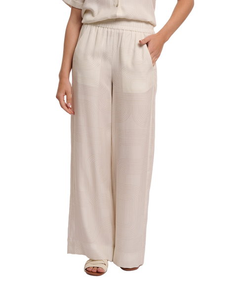 Regular Length Wide Leg Pants - Snow White Labrinth