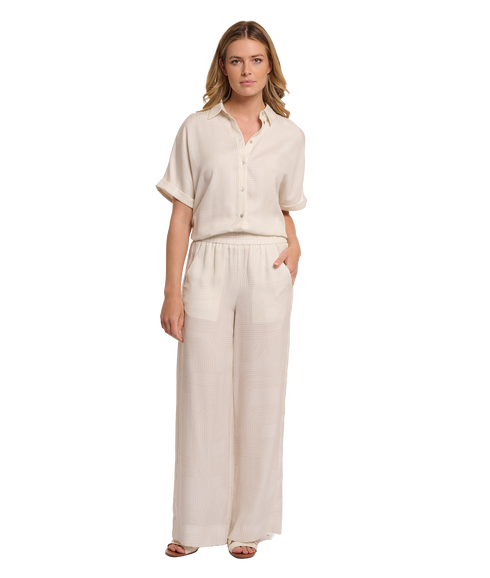 Regular Length Wide Leg Pants - Snow White Labrinth