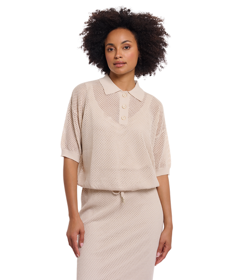 Knitted Polo Shirt - Birch