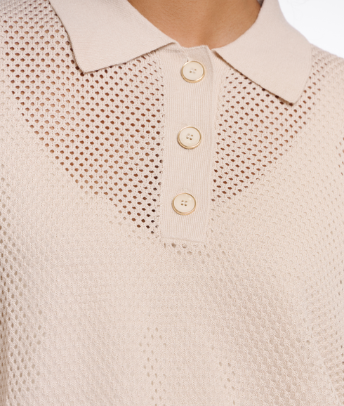 Knitted Polo Shirt - Birch