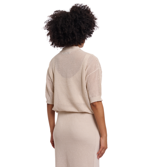 Knitted Polo Shirt - Birch