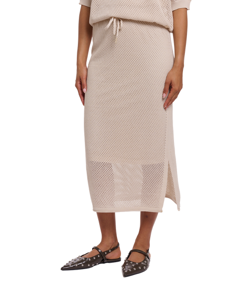 Midi Skirt With Side Slits - Birch