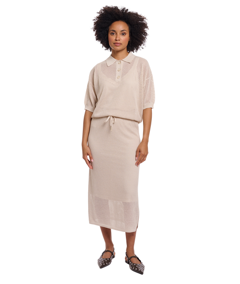 Midi Skirt With Side Slits - Birch