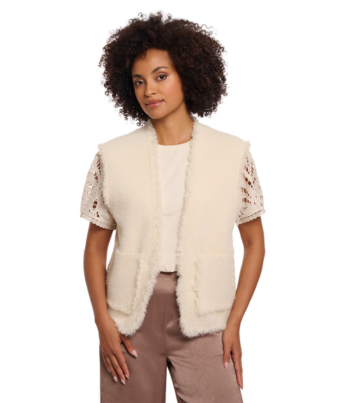 Waistcoat With Fringe Detail - Birch