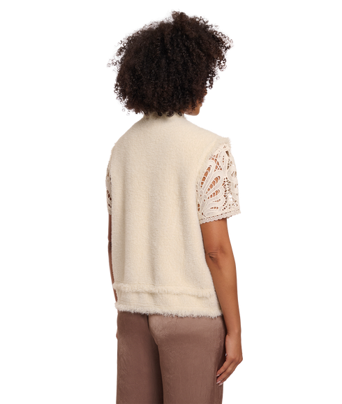 Waistcoat With Fringe Detail - Birch