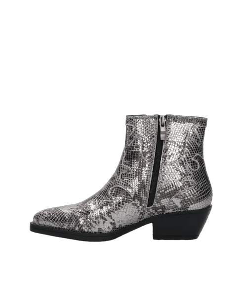 Tessy Western Boots - Silver