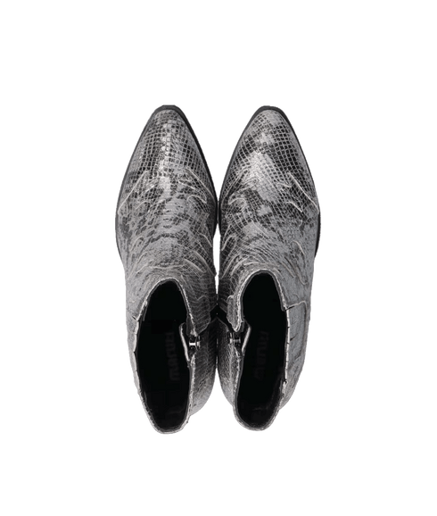 Tessy Western Boots - Silver