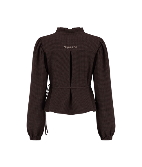 Debby LS Blouse - Hot Fudge