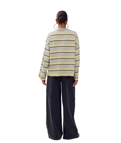 Tommy LS T-Shirt - Grey Melee Stripe