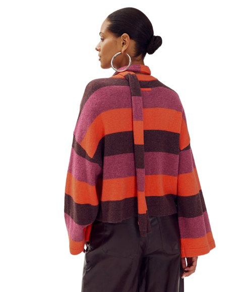 Indy Cardigan - Paprika Stripe