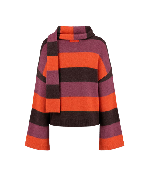 Indy Cardigan - Paprika Stripe