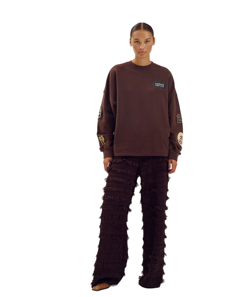 Patch Sweatshirt - Hot Fudge