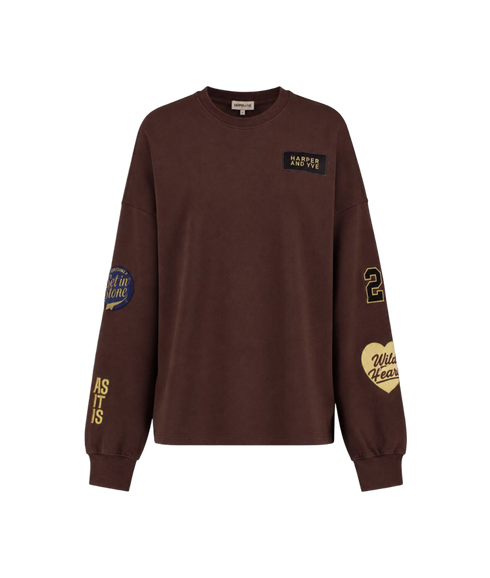 Patch Sweatshirt - Hot Fudge