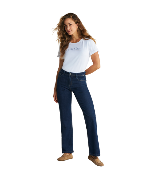 Colette High Rise Wide Leg Jean - Dark Blue