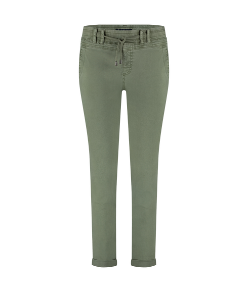 Tessy Crop Twill Trouser - Tea Green