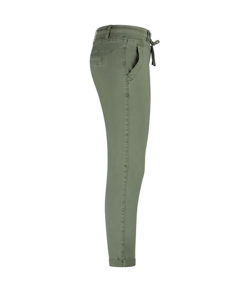 Tessy Crop Twill Trouser - Tea Green