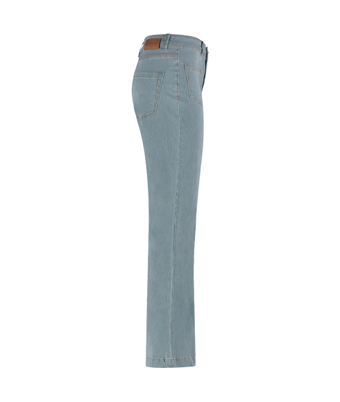 Babette Patch Pocket Flare Jean - Indigo Stripe