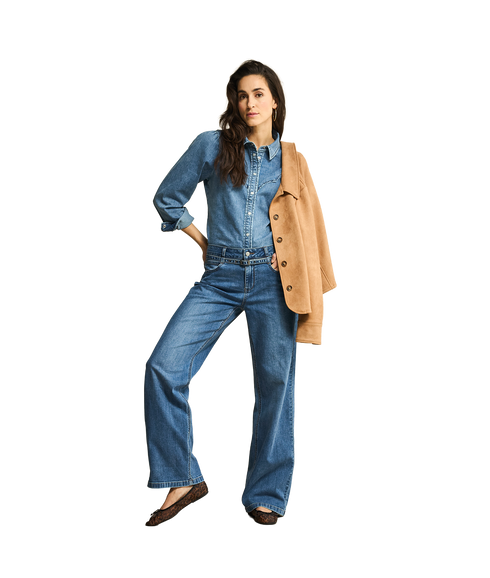 Victoria Blouse Denim - Midstone