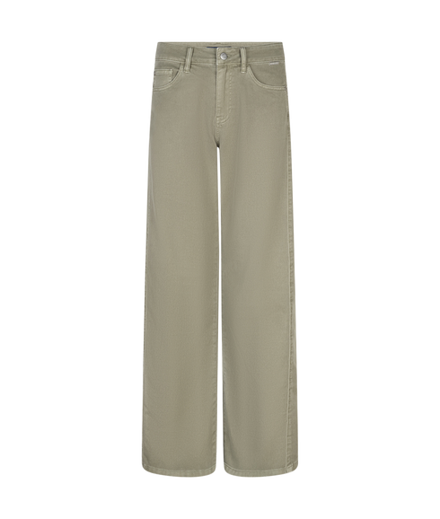Claudette Slanted Seam Jean - Khaki