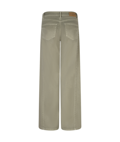 Claudette Slanted Seam Jean - Khaki