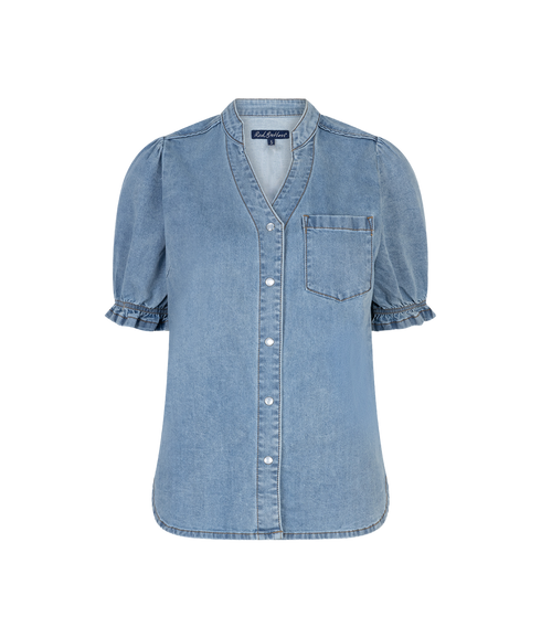 Victoria Denim Blouse - Light Blue