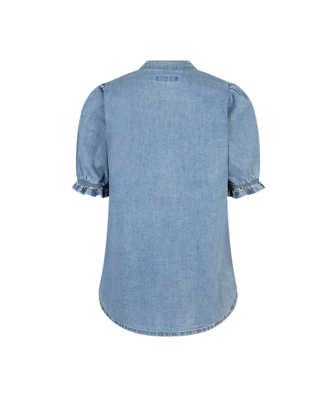 Victoria Denim Blouse - Light Blue