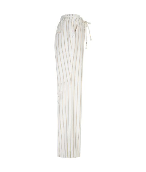 Colette Stripe Trouser - Dark Sand