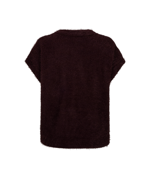 Sleeveless Fuzzy - Burgundy