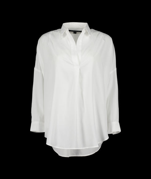 Rhodes Crepe Popover - Winter White
