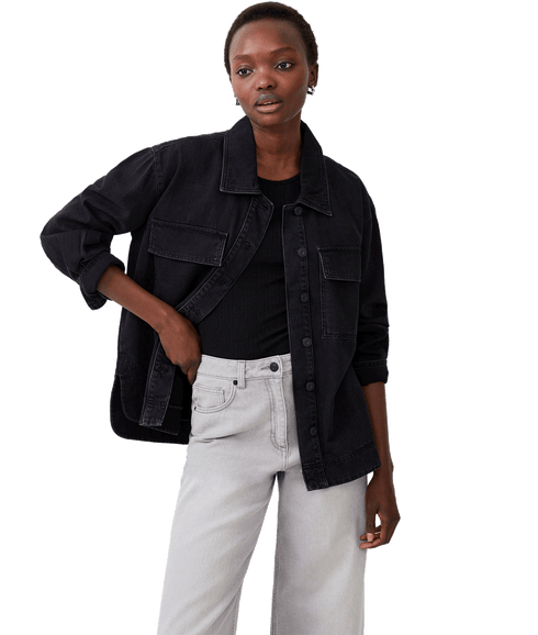 Denver Denim Oversized Shacket - Black